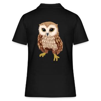 Chouette animaux sauvages animaux de la forêt hiboux zoologie nocturne - Polo Femme - noir - Dos - Ailine (174cm)