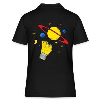 Planète espace univers univers orbite tous - Polo Femme - noir - Dos - Ailine (174cm)