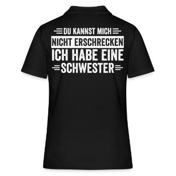 Schwester Schwestern Familie - Frauen Polo Shirt - Schwarz - Hinten - Ailine (174cm)