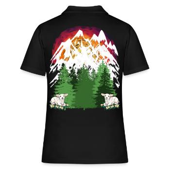 Moutons Chèvres Alpage Montagnes Alpes Vacances Tannen Alm - Polo Femme - noir - Dos - Ailine (174cm)