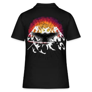 Sword Katana Crow Raven Fantasy Resurrection - Women's Polo Shirt - black - Back - Ailine (174cm)