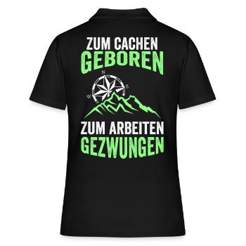 Geocachen Geocacher Cache Caching Schatzsuche Lust - Frauen Polo Shirt - Schwarz - Hinten - Ailine (174cm)