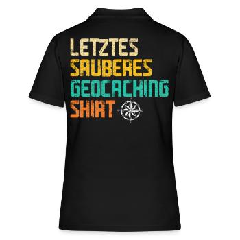 Geocacher Caching Cache Geocache Geocachen Lustig - Frauen Polo Shirt - Schwarz - Hinten - Ailine (174cm)