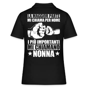 Nonna Nonnina Donna Anziana Nonne Bisnonna - Frauen Polo Shirt - Schwarz - Hinten - Ailine (174cm)