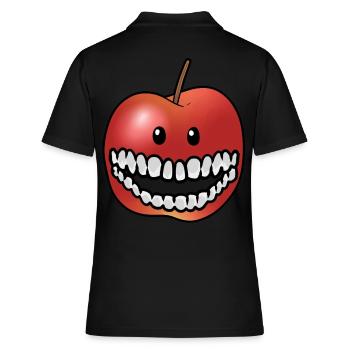 Apfel Obst Vitamine Gesund Früchte Vitamine - Frauen Polo Shirt - Schwarz - Hinten - Ailine (174cm)