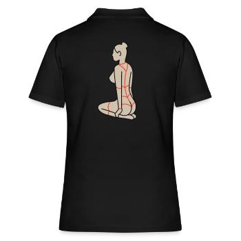 Nackte Frau | Bondage | Sex | Nude | BDSM | Liebe - Frauen Polo Shirt - Schwarz - Hinten - Ailine (174cm)