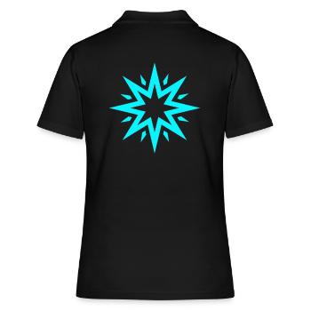 Türkiser Stern | Blau - Frauen Polo Shirt - Schwarz - Hinten - Ailine (174cm)