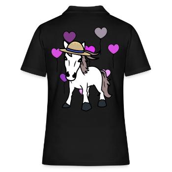 Coeur cheval cheval cheval cheval Cheval Fou de cheval - Polo Femme - noir - Dos - Ailine (174cm)