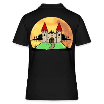 Moyen Age Château Château Forteresse Nature Fantaisie - Polo Femme - noir - Dos - Ailine (174cm)