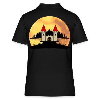 Moyen âge château forteresse nature fantaisie - Polo Femme - noir - Dos - Ailine (174cm)