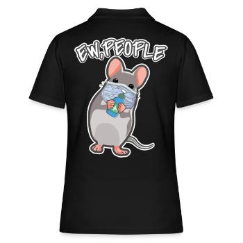 EW People Maus Lustiger Mäuse Spruch Rennmaus - Frauen Polo Shirt - Schwarz - Hinten - Ailine (174cm)