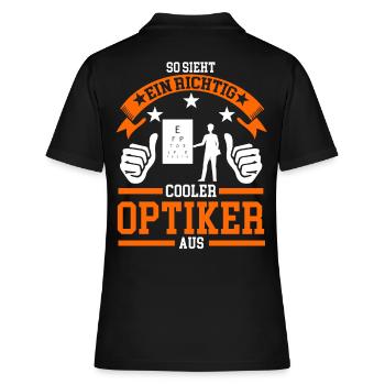 Optiker Brille Optik Geschenk - Frauen Polo Shirt - Schwarz - Hinten - Ailine (174cm)