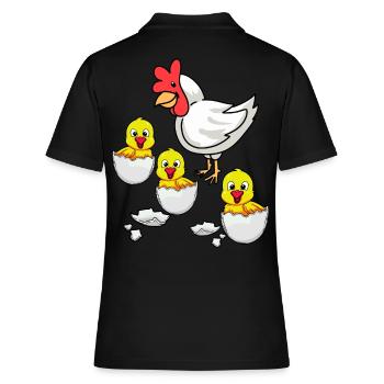 Coquille d’œuf Chick Poulet Poulets Oeuf de Pâques - Polo Femme - noir - Dos - Ailine (174cm)