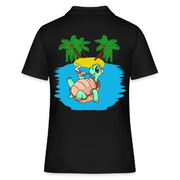 Tortue, Île, Jeune, Caraïbes, Mers du Sud, Été - Polo Femme - noir - Dos - Ailine (174cm)