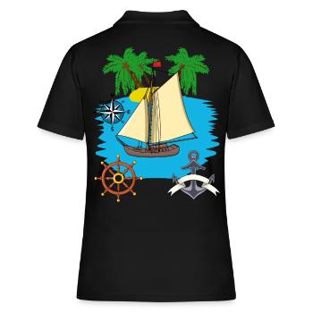 Expedition Abenteuer Reise Reisebüro Tour Tourist - Frauen Polo Shirt - Schwarz - Hinten - Ailine (174cm)
