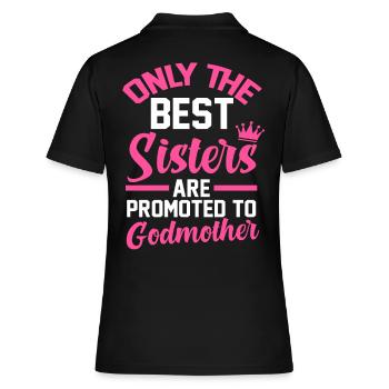 Godmother Sister Baptism Gift - Women's Polo Shirt - black - Back - Ailine (174cm)