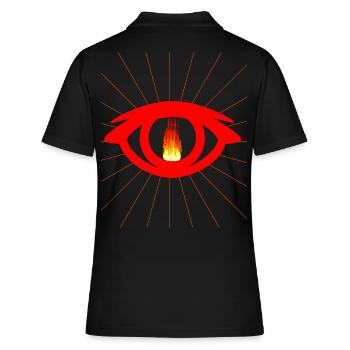Œil Satan Diable Diable Flamme Satanique - Polo Femme - noir - Dos - Ailine (174cm)