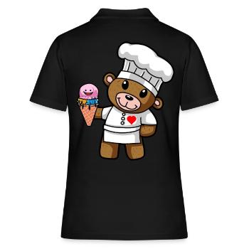 Teddy Cream Pastry Chef Candy Cream Shop Kid - Women's Polo Shirt - black - Back - Ailine (174cm)