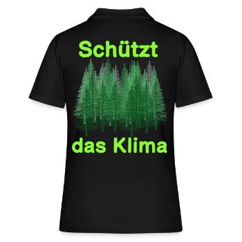 Wald Natur Wildnis Bäume Klima Naturschutz Co2 - Frauen Polo Shirt - Schwarz - Hinten - Ailine (174cm)