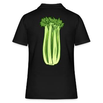 Céleri céleri Légumes Crudités Bio Vegan - Polo Femme - noir - Dos - Ailine (174cm)
