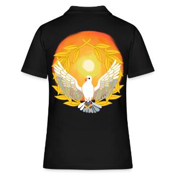 Sunlight Dove God Jesus Peace Creation - Women's Polo Shirt - black - Back - Ailine (174cm)