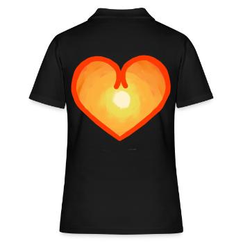 Coeur chaleureux Soleil soleil soleil soleil - Polo Femme - noir - Dos - Ailine (174cm)
