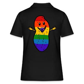 Arachide Bébé LGBT Drapeau arc-en-ciel Gay Pride - Polo Femme - noir - Dos - Ailine (174cm)