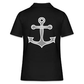 Anker Seefahrt Schifffahrt Seemann segeln Ahoi - Frauen Polo Shirt - Schwarz - Hinten - Ailine (174cm)