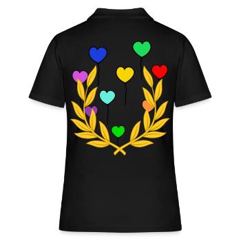 Lorbeerkranz Luftballons Sieg Sieger Gewinner - Frauen Polo Shirt - Schwarz - Hinten - Ailine (174cm)