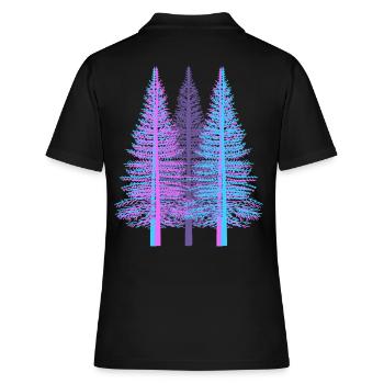 Trees Tree Fantasy Spruce Conifer Forest Fir - Women's Polo Shirt - black - Back - Ailine (174cm)