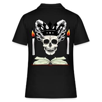 Totenkopf Satan Teufel Altar Okkult Satanisch - Frauen Polo Shirt - Schwarz - Hinten - Ailine (174cm)