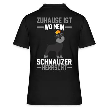 Schnauzer - Frauen Polo Shirt - Schwarz - Hinten - Ailine (174cm)