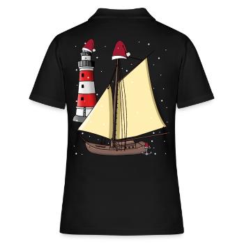 Voilier Nikolaus Santa Ahoi Noël maritime - Polo Femme - noir - Dos - Ailine (174cm)
