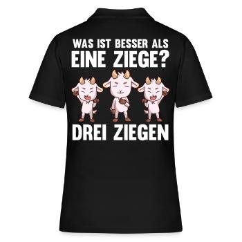 Ziegenbauer Ziegen Ziege - Frauen Polo Shirt - Schwarz - Hinten - Ailine (174cm)