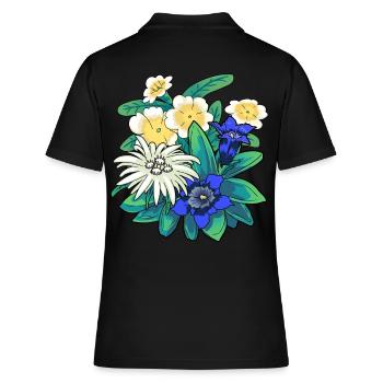 Autriche Fleurs Fleurs Montagnes Montagnes Nature Flore - Polo Femme - noir - Dos - Ailine (174cm)