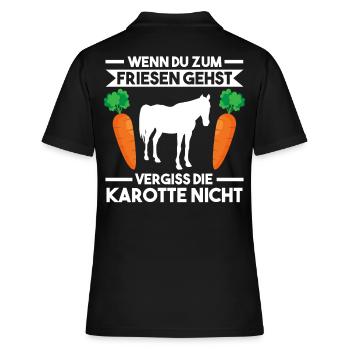 Pferd Friese Pferde Reiten - Frauen Polo Shirt - Schwarz - Hinten - Ailine (174cm)