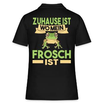 Frosch - Frauen Polo Shirt - Schwarz - Hinten - Ailine (174cm)