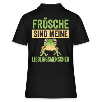 Frösche Frosch - Frauen Polo Shirt - Schwarz - Hinten - Ailine (174cm)