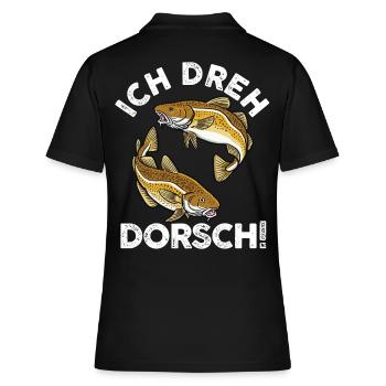 Angeln Angler Dorsch Fischer - Frauen Polo Shirt - Schwarz - Hinten - Ailine (174cm)