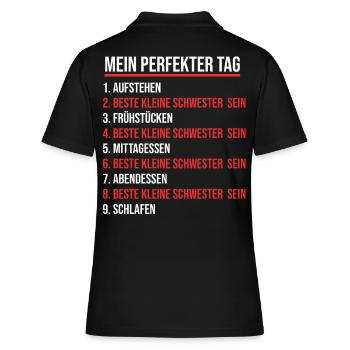 Schwestern Geschwister Schwester - Frauen Polo Shirt - Schwarz - Hinten - Ailine (174cm)