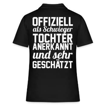 Schwiegertochter - Frauen Polo Shirt - Schwarz - Hinten - Ailine (174cm)