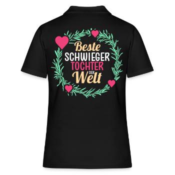 Schwiegertochter - Frauen Polo Shirt - Schwarz - Hinten - Ailine (174cm)
