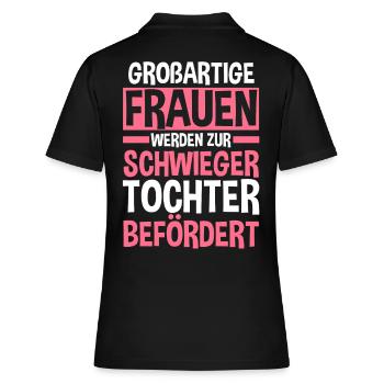 Schwiegertochter - Frauen Polo Shirt - Schwarz - Hinten - Ailine (174cm)