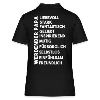 Werdender Papa - Frauen Polo Shirt - Schwarz - Hinten - Ailine (174cm)