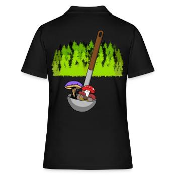 Forest Cuisine Champignons Soupe Louche Soupe Gourmet Toxique - Polo Femme - noir - Dos - Ailine (174cm)