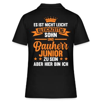 Chef Bauherr Junioren Hausbau Bauherr Junior - Frauen Polo Shirt - Schwarz - Hinten - Ailine (174cm)