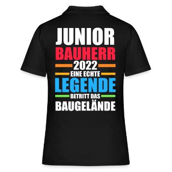 Bauherr Junior Hausbau Hausbauer Bauherr Junioren - Frauen Polo Shirt - Schwarz - Hinten - Ailine (174cm)