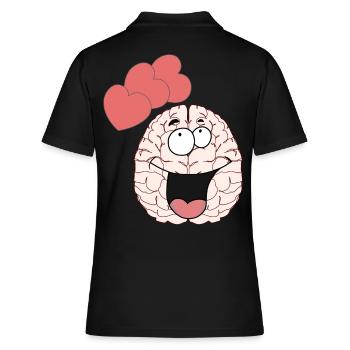 Hirn Gehirn Gefühle Liebe Partnerschaft Valentin - Frauen Polo Shirt - Schwarz - Hinten - Ailine (174cm)