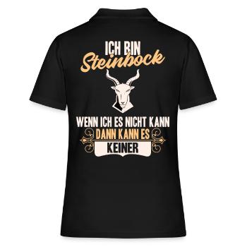 Sternzeichen Steinbock - Frauen Polo Shirt - Schwarz - Hinten - Ailine (174cm)