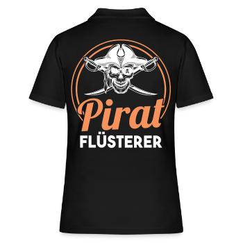 Pirat Flüsterer Piraten - Frauen Polo Shirt - Schwarz - Hinten - Ailine (174cm)